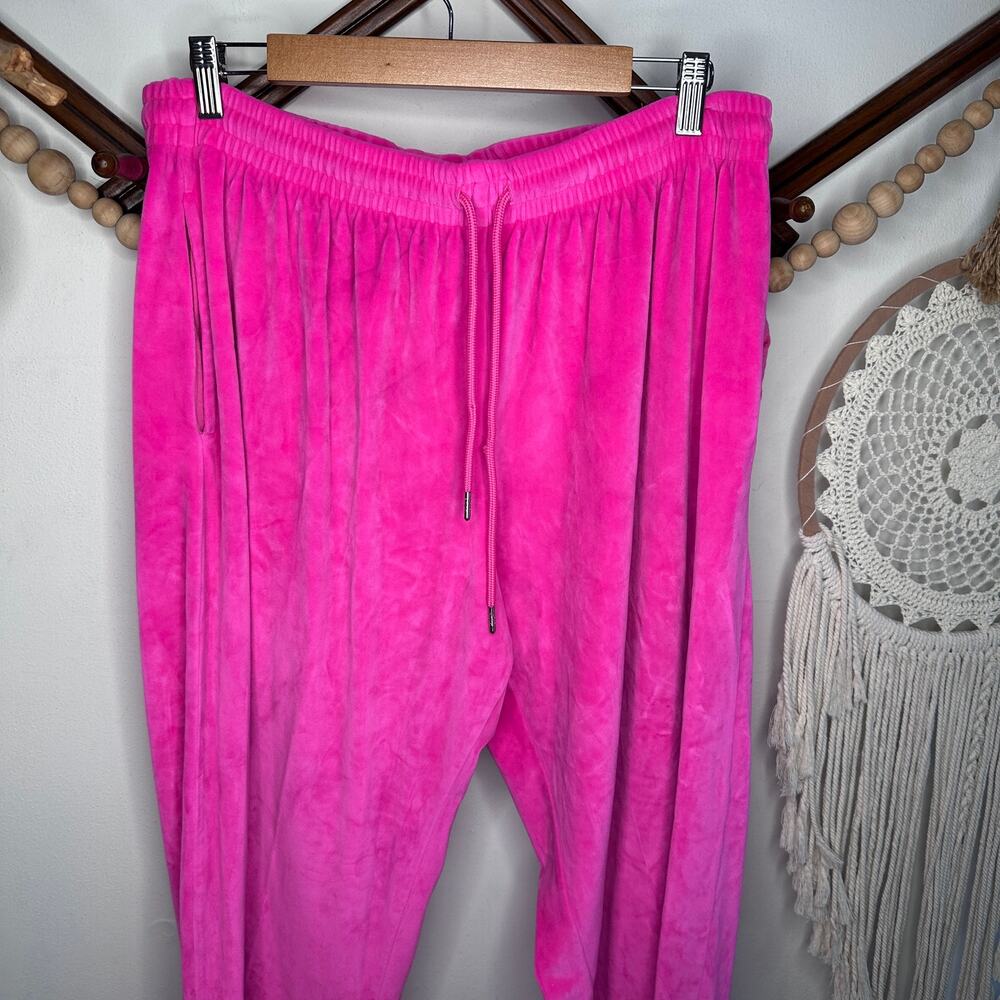 Pink VS Hot Pink Velour Velvet On Point Jogger Sweatpants